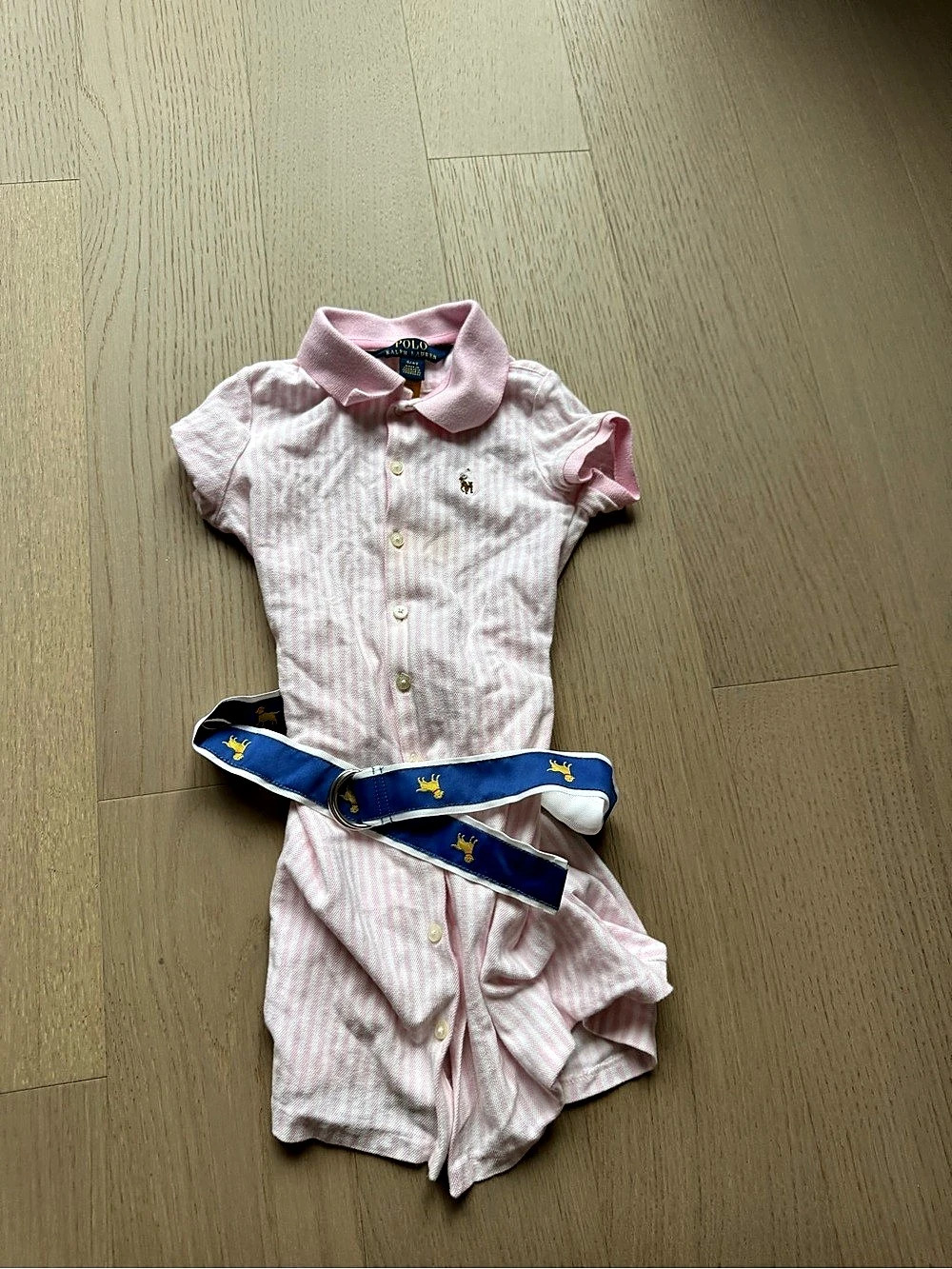 Polo Ralph Lauren Baby Pink Striped Romper Size 4T